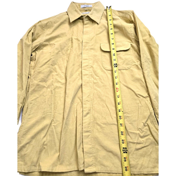 Christian Dior Chemises Butter Yellow Button Up Pocket Shirt Long Sleeve Medium - Picture 2 of 10